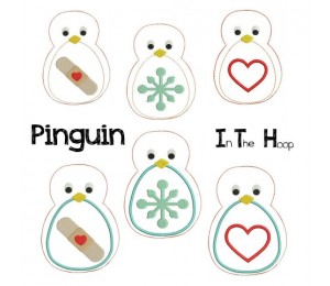 Stickdatei - ITH Pinguin